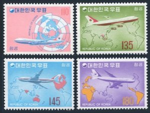 Korea South C39-C42, MNH. Michel 903-906. Air Post 1973. Planes, World map.