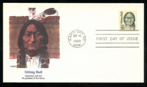 US 2183 28c Great Americans - Sitting Bull UA Fleetwood cachet FDC