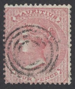 Mauritius Sc# 26 Used 1860-1863 4p Queen Victoria 