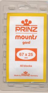 Prinz Scott Stamp Mounts Size 67/25 BLACK Background Pack of 40 