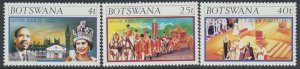 Botswana   SC# 179 - 181  MNH   QE II Silver Jubilee    see details/scans 