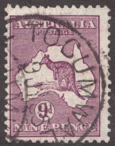 1932 Australia Sc #122 -  Nine Pence Roo Kangaroo Map - used stamp Cv$9