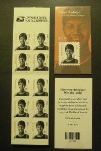 BK279A, Scott 3436a, b, 23c Wilma Rudolph, Booklet of 10, MNH Beauty