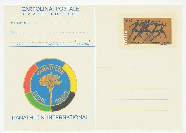 Postal stationery Italy 1980 Panathlon International