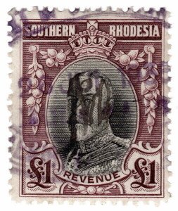 (I.B) Southern Rhodesia Revenue : Duty Stamp £1