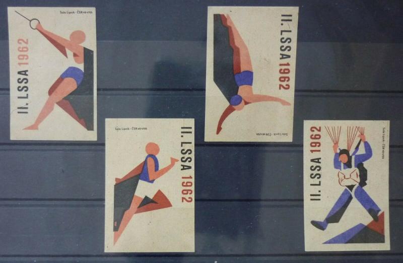 Match Box Labels ! sport olympic games 1962 athletics race GN21
