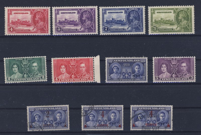 11x Newfoundland Stamps #226-227-228-229-230-231-232-249 MH 250 to 252 = $45.00