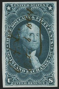 MOMEN: US STAMPS #R87a IMPERF USED REVENUE PSE CERT LOT #94340-10