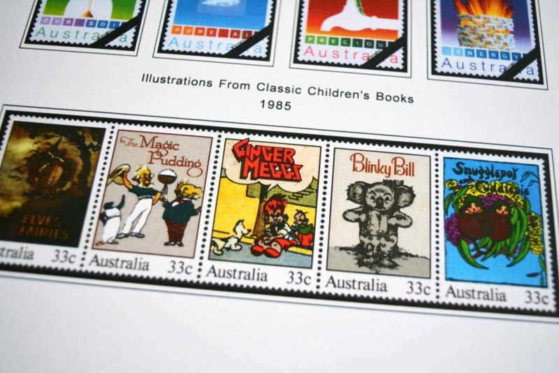 COLOR PRINTED AUSTRALIA 1976-1990 STAMP ALBUM PAGES (63 illustrated pages)