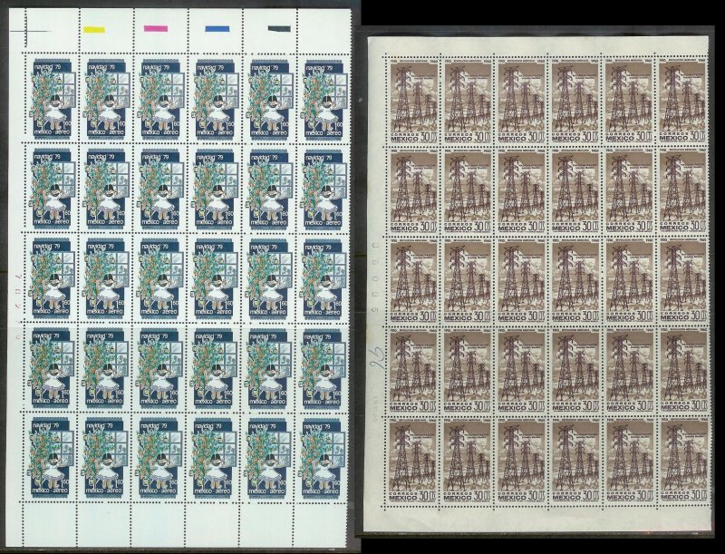 MEXICO (189) Partial Sheets 4350+ Stamps All Mint Never Hinged Huge selection!