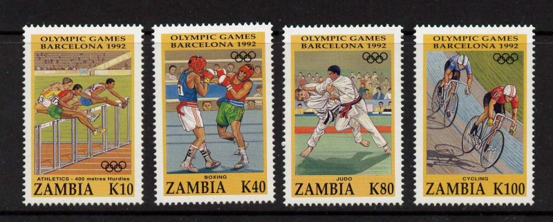 Zambia 582-5 MNH Olympic Sorts, Athletics, Cycling, Boxing, Judo