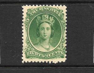 NOVA SCOTIA 1860-63    8 1/2c   GREEN   MLH      Sc 11