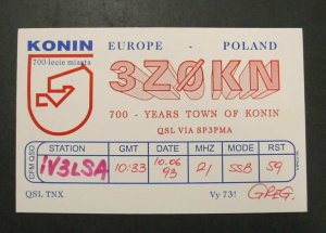 6435 Amateur Radio QSL Card Konin Poland-