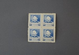 877, Block of 4, Mint OGNH, Fine, CV $6.00