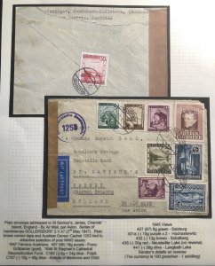 1947 Gollersdorf Austria Censored Airmail Cover To Jersey Channel Island England