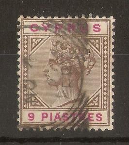 Cyprus 1894 9pi Die II SG46 Fine Used Cat£38