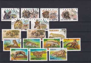 Tanzania Various Wild Animals -Tigers Lions Etc Stamps Ref 24933