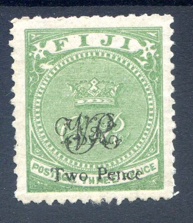 Fiji 2d on 3d Deep Green SG29a Mounted Mint