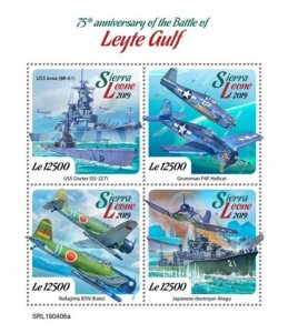 Sierra Leone - 2019 WWII Battle of Leyte Gulf - 4 Stamp Sheet - SRL190406a 