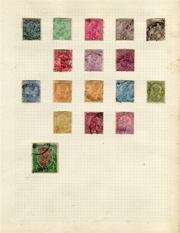 INDIA; 1920s early GV issues useful used range of values on album page