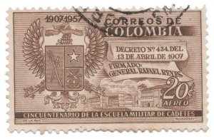 COLOMBIA YEAR 1957 AIRMAIL STAMP SCOTT # C300. USED. # 2