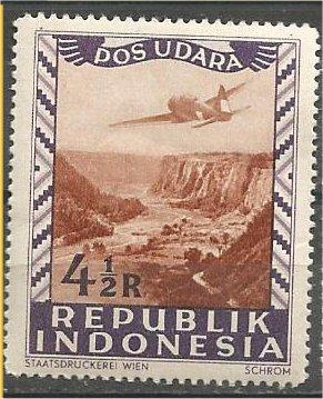 INDONESIA, 1949, MNH 41/2r AIR POST Scott C27