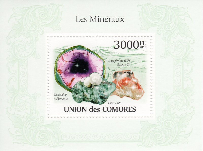 COMORO ISLANDS 2010 YT#Bl.243  MINERALS Souvenir Sheet (1) MNH