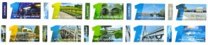 Finland Finnland Finlande 2014 Bridges definitives set of 10 stamps MNH