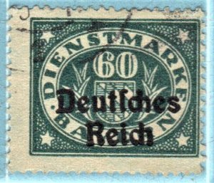 BAYERN, GERMANY O59 ,USED OVERPRINT 60pf 1920