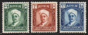 Aden - Quaiti State of Shihr and Mukalla Sc #1-3 Mint Hinged