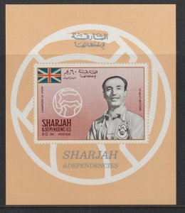 1968  Sharjah - Champions Of Sport - Football Players - Imperf Mini Sheet - MNH