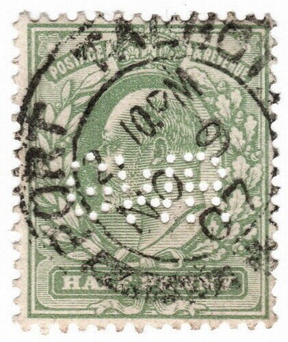 (I.B) Edward VII Commercial Perfin : SG 215 (Great Western Railway)