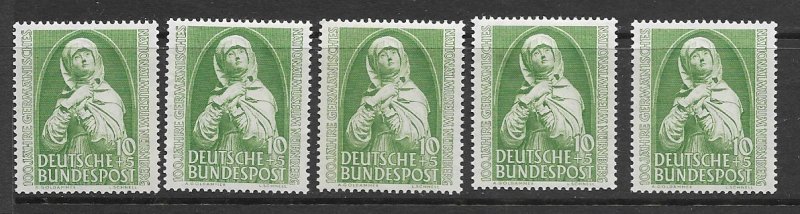 Germany B324 MNH cpl issue x 5, f-vf, see desc. 2020 CV$ 65.00