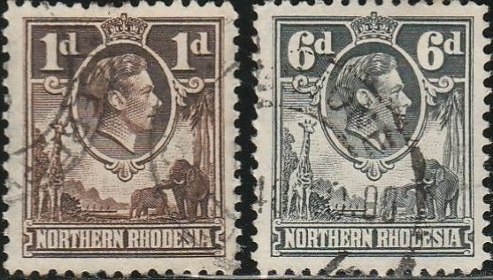 Northern Rhodesia, #27/38 Used From 1938-52