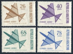 Argentina C108-C111, MNH. Michel 983-986. Air Post 1967. Symbolic plane.