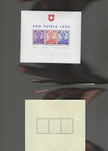 1936 Switzerland B80 souvenir sheet - MINT LITE H CLEAN SOUND