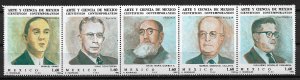 1982 Mexico 1297a Scientists MNH strip of 5