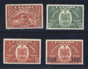 4x Canada Special Delivery Stamps #E6-E7-E8-E9 MH VF Guide Value = $90.00