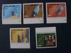 ​CENTRAL AFRICA-REPUBLIC-1976 SPACE COOPERATION USA & RUSSIA CTO SET VF-OG