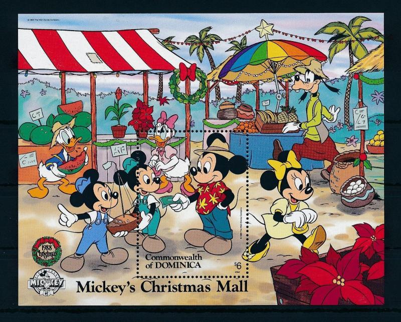 [22211] Dominica 1988 Disney Christmas Mall Mickey Mouse Goofy MNH