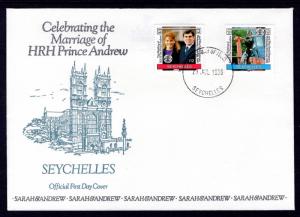 Seychelles 602-603 Royal Wedding U/A FDC