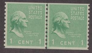 839 Washington F-VF MNH Coil Line Pair    