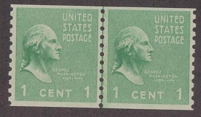 839 Washington F-VF MNH Coil Line Pair    