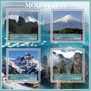 Stamps. Mountains 2022 year 1+1 sheets perf Djibouti