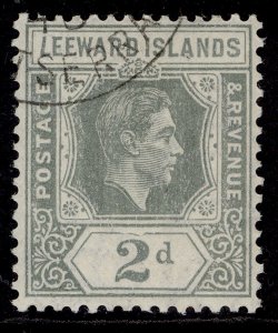 LEEWARD ISLANDS GVI SG103b, 2d slate-grey, FINE USED.