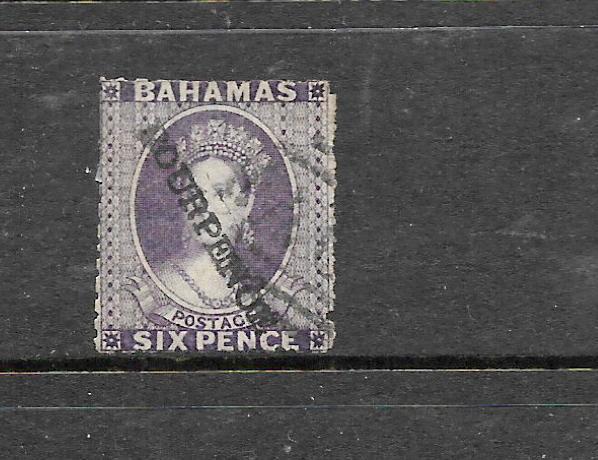 BAHAMAS 1883  4d on 6d DEEP VIOLET  QV FU   SG 45