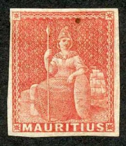 Mauritius SG28 1858 (6d) Vermilion M/M Cat 70 Pounds