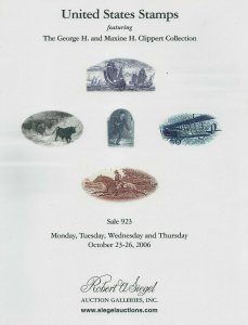 The Clippert Collection of U.S., Robert A. Siegel, Sale 923, October 23-26, 2006 