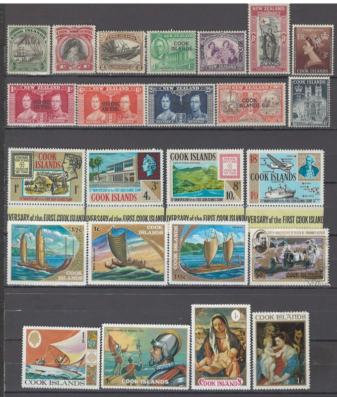 COLLECTION LOT OF # 936 COOK ISLANDS  24 STAMPS 1932+