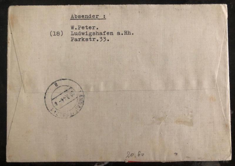 1944 Trossingen Germany Registered Cover To Landau Stamp MI # 869-72